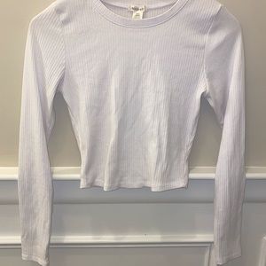 Plain white long sleeve tee